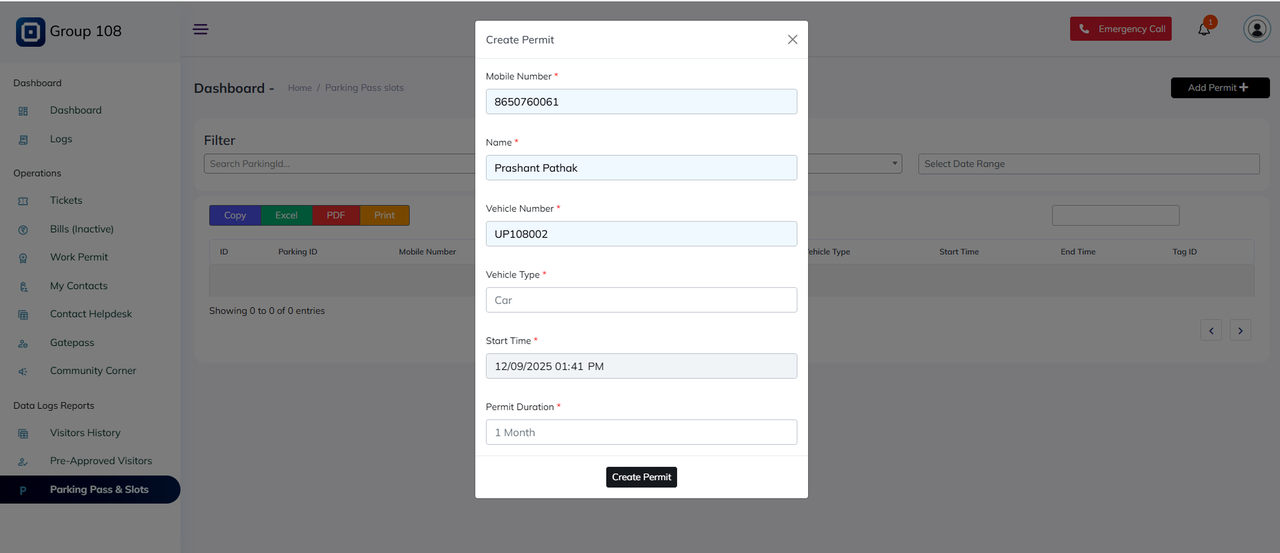 Parking Slot Booking